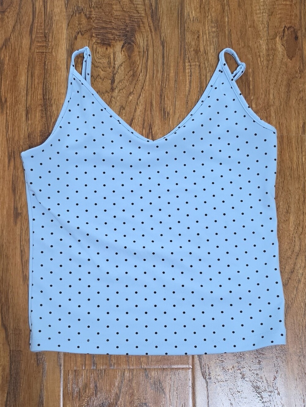 wild fable ButterBliss Light Blue Brown Polka Dot V-Neck Camisole